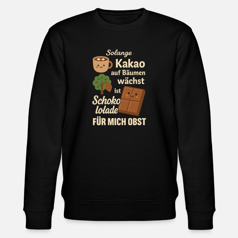 Chocolate is Fruit – Funny Cocoa Motif - Stanley/Stella CHANGER Unisex Organic Sweatshirt - black