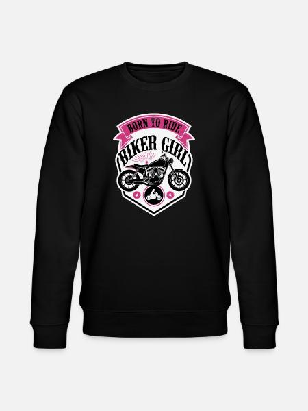 Biker Girl Motorcycle Shield - Stanley/Stella CHANGER Unisex Organic Sweatshirt - black