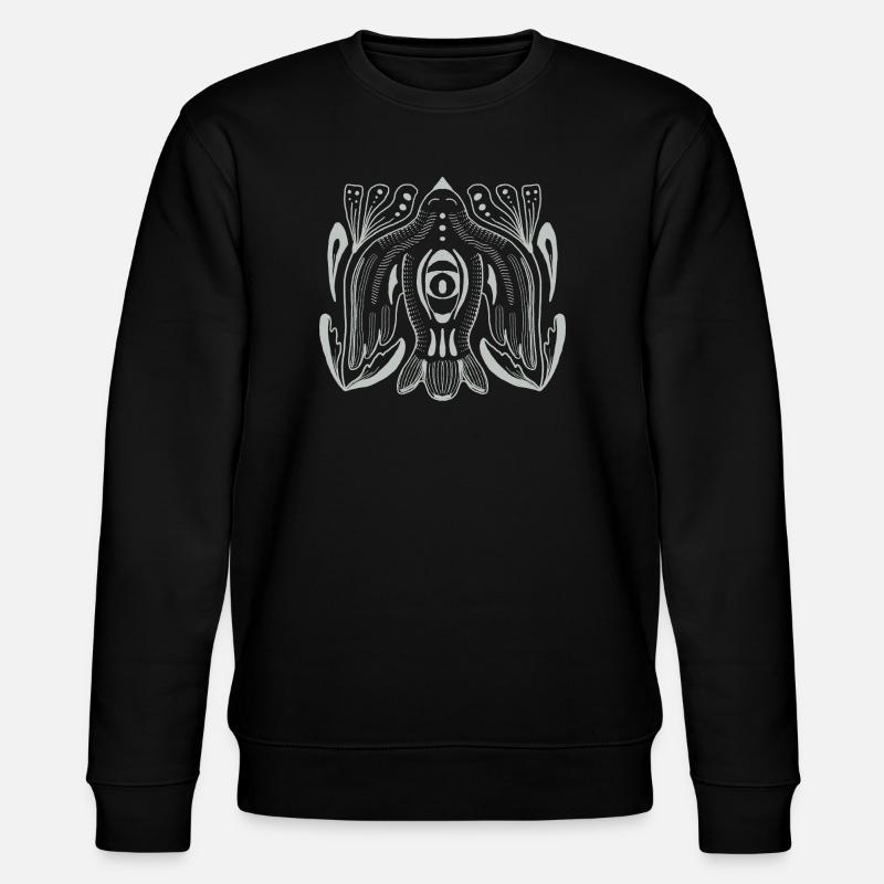Mandala style eye with tentacle tendrils - Stanley/Stella CHANGER Unisex Organic Sweatshirt - black