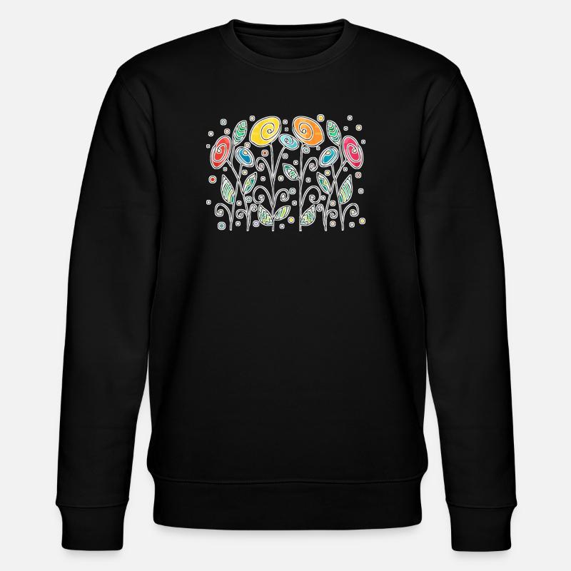 Flowers - Stanley/Stella CHANGER Unisex Organic Sweatshirt - black