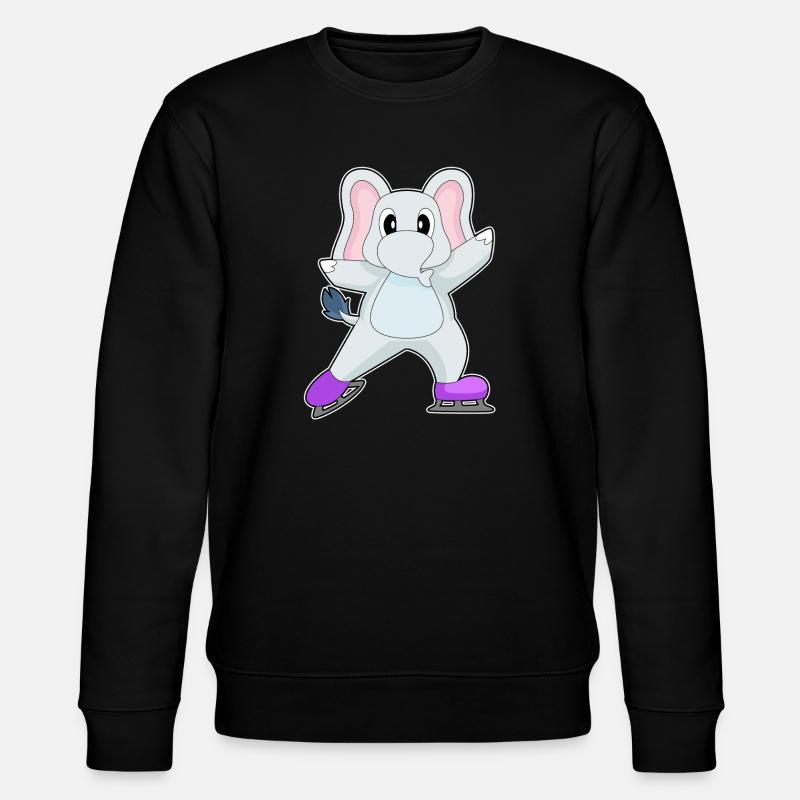 Elefant Eislaufen Schlittschuhe Wintersport - Stanley/Stella CHANGER Unisex Organic Sweatshirt - black