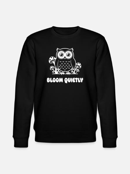 Owl Forest Floral Glow - Stanley/Stella CHANGER Unisex Organic Sweatshirt - black