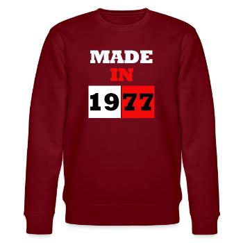 Made In 1977 Anniversaire - Sweat bio CHANGER Stanley/Stella Unisexe - bordeaux - Devant - Nik (191cm) & Marisol (170cm)