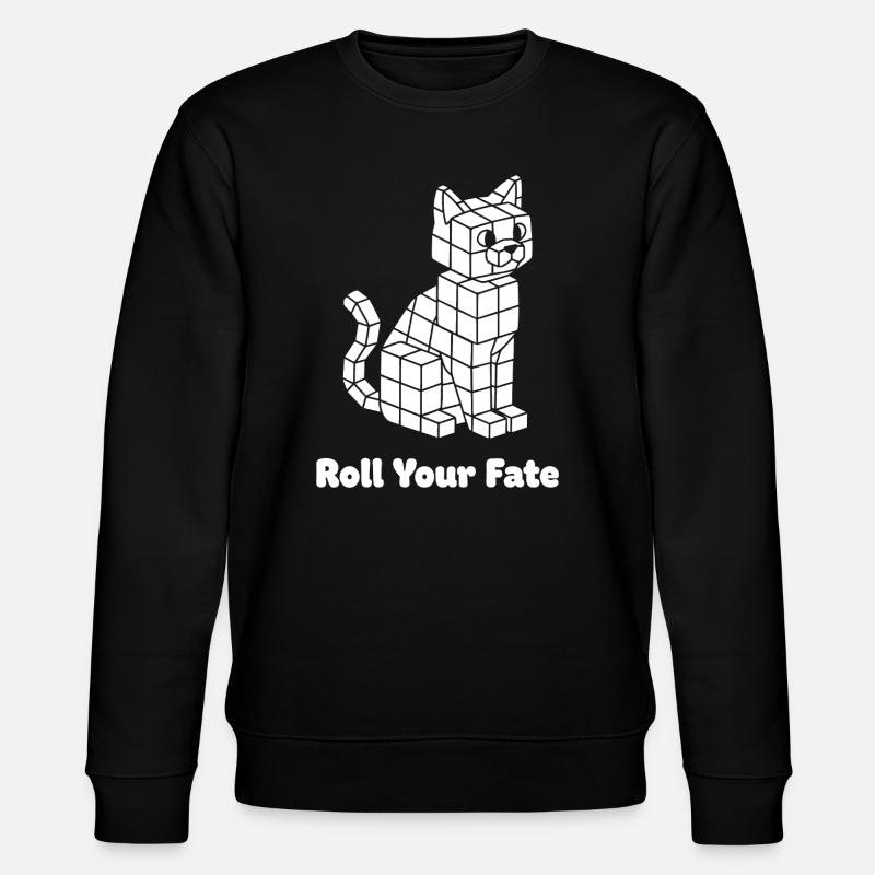 Dice Cat Roll Your Fate - Stanley/Stella CHANGER Unisex Organic Sweatshirt - black
