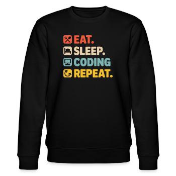 Programmiererleben Humor für Programmierer - Stanley/Stella Unisex Bio-Sweatshirt CHANGER  - Schwarz - Vorne - Nik (191cm) & Marisol (170cm)