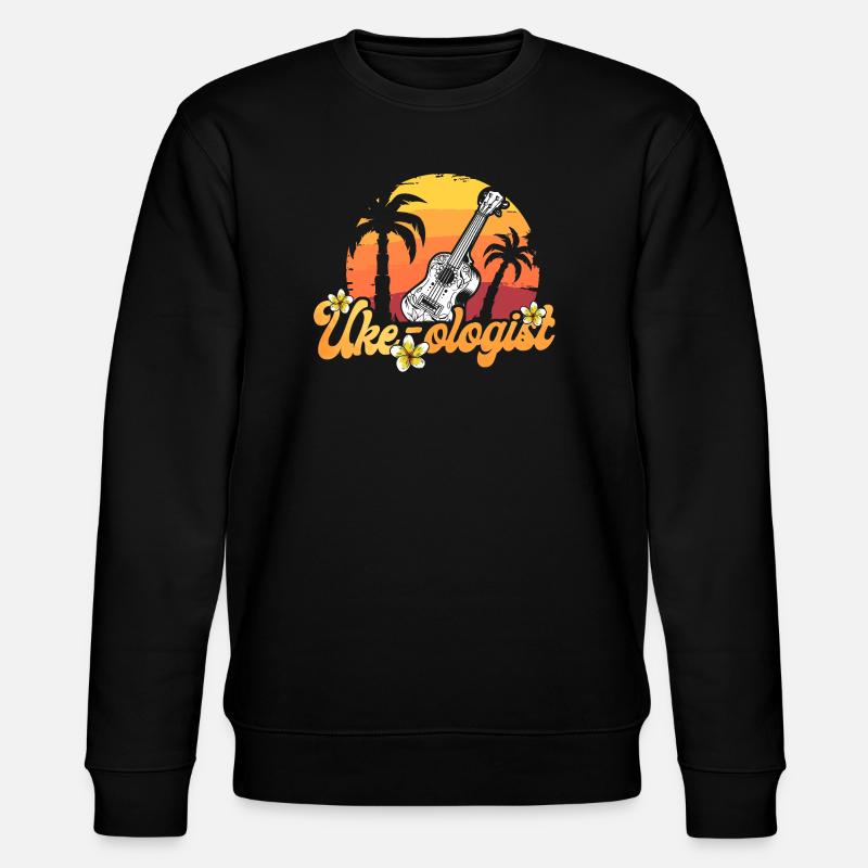 Hawaiian Ukulele Uke Uke-Ologist - Stanley/Stella CHANGER Unisex Organic Sweatshirt - black