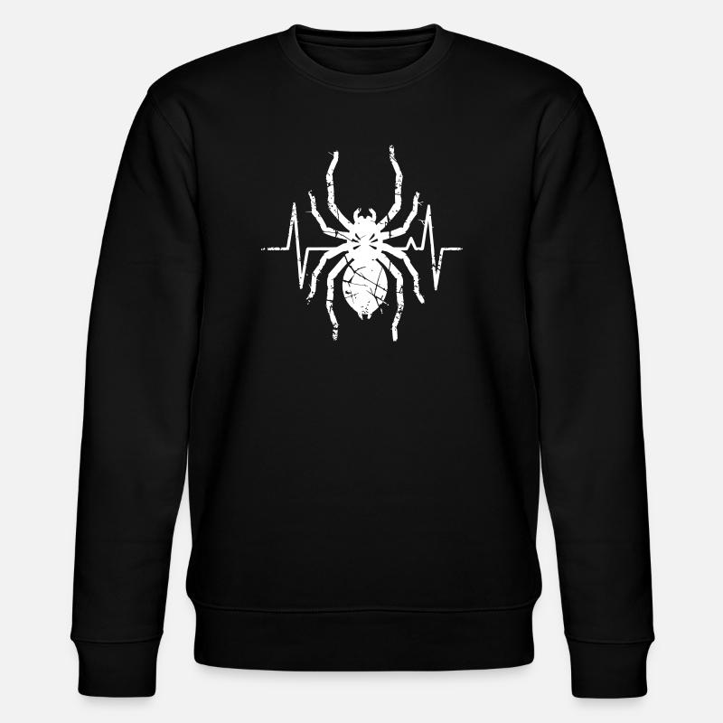 Tarantula Heartbeat ECG Grunge Vector - Stanley/Stella CHANGER Unisex Organic Sweatshirt - black