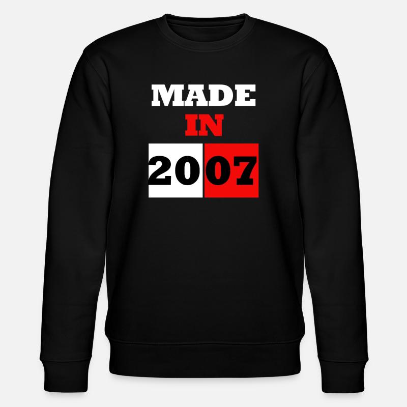 Made In 2007 Anniversaire - Sweat bio CHANGER Stanley/Stella Unisexe - noir