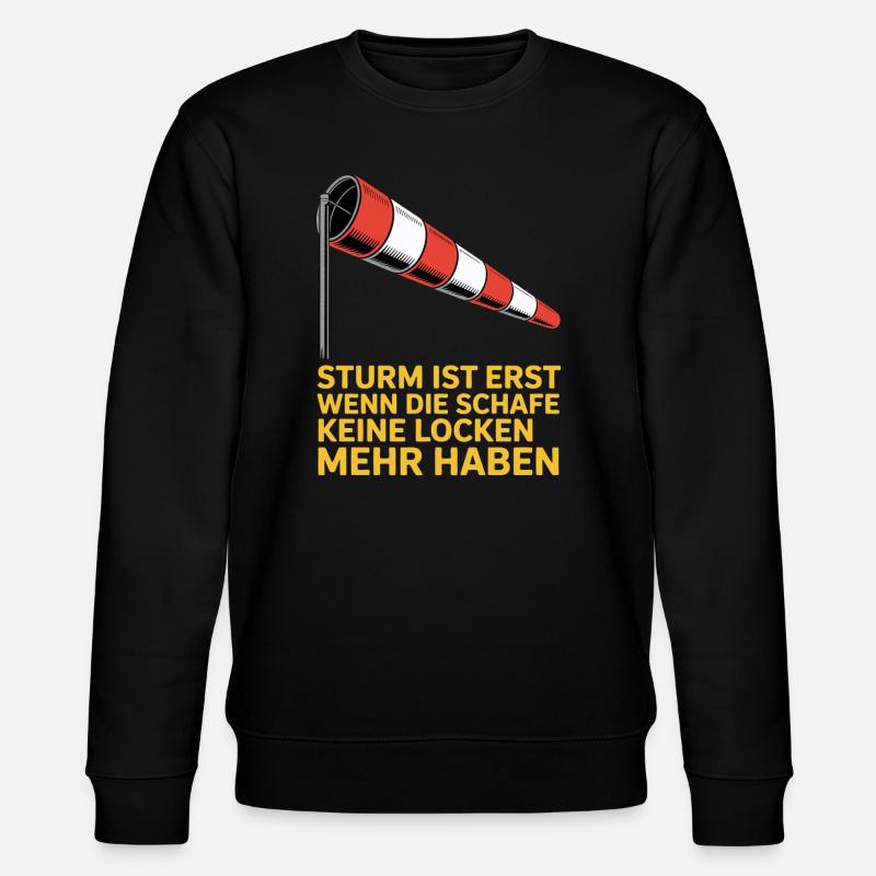 Storm text with windsock - Stanley/Stella CHANGER Unisex Organic Sweatshirt - black