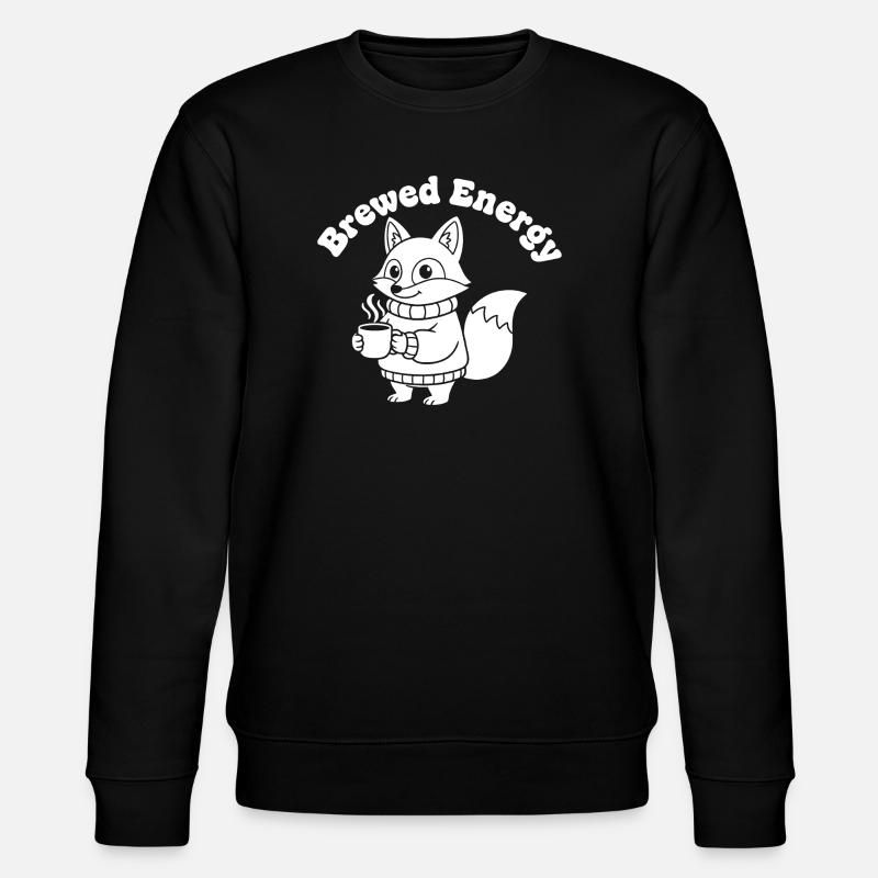 Modèle de pull Coffee Fox - Sweat bio CHANGER Stanley/Stella Unisexe - noir