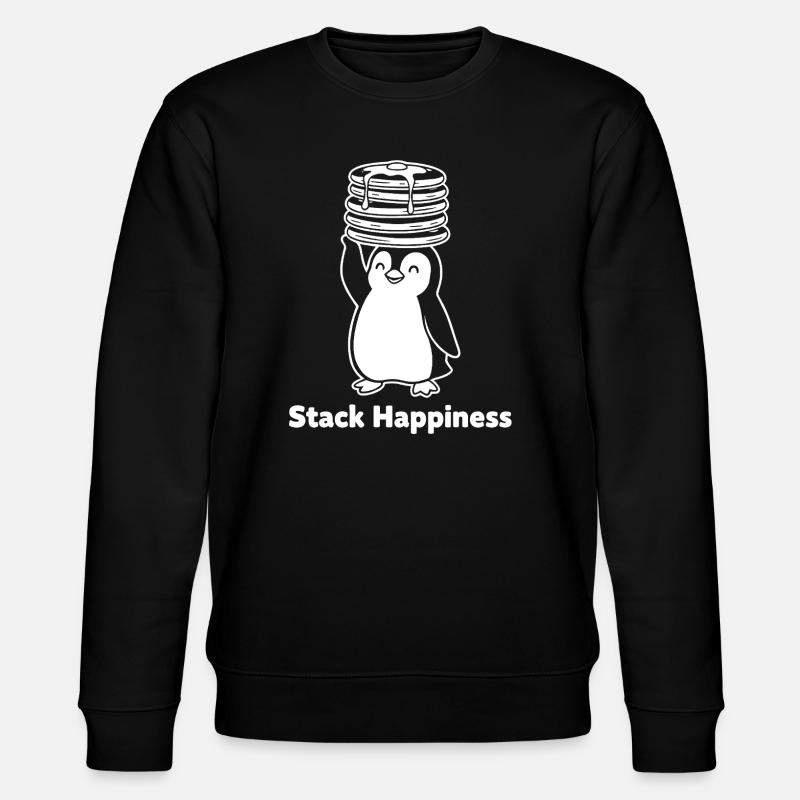 Stack Happiness Pinguin Pfannkuchen - Stanley/Stella Unisex Bio-Sweatshirt CHANGER  - Schwarz
