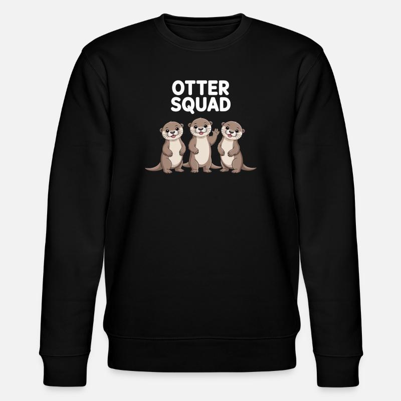 Otter Squad – Gruppen-Power - Stanley/Stella Unisex Bio-Sweatshirt CHANGER  - Schwarz