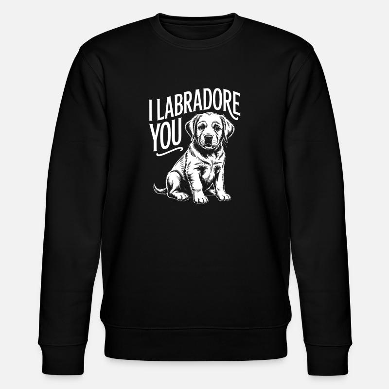 Ich Labrador, du Welpe entwirfst - Stanley/Stella Unisex Bio-Sweatshirt CHANGER  - Schwarz
