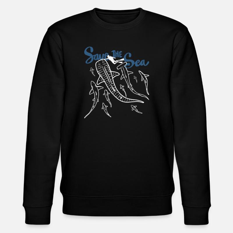 Save The Sea Ocean Lifeline - Stanley/Stella Unisex Bio-Sweatshirt CHANGER  - Schwarz