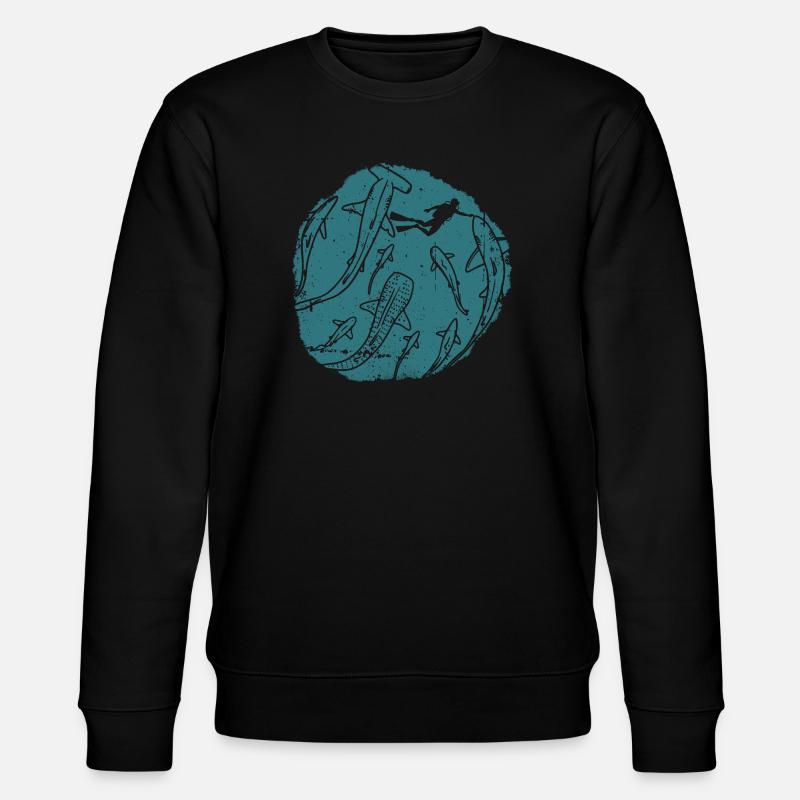 Deep Ocean Silhouette Circle - Stanley/Stella CHANGER Unisex Organic Sweatshirt - black