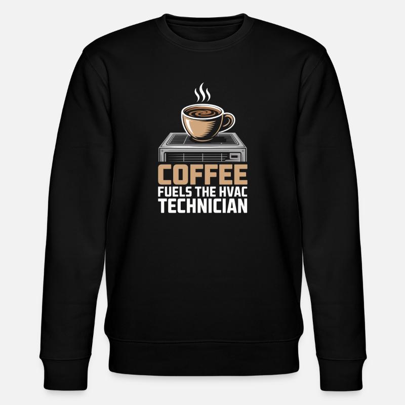 Kaffee Liebender HVAC Techniker Geschenk Arbeiter - Stanley/Stella Unisex Bio-Sweatshirt CHANGER  - Schwarz