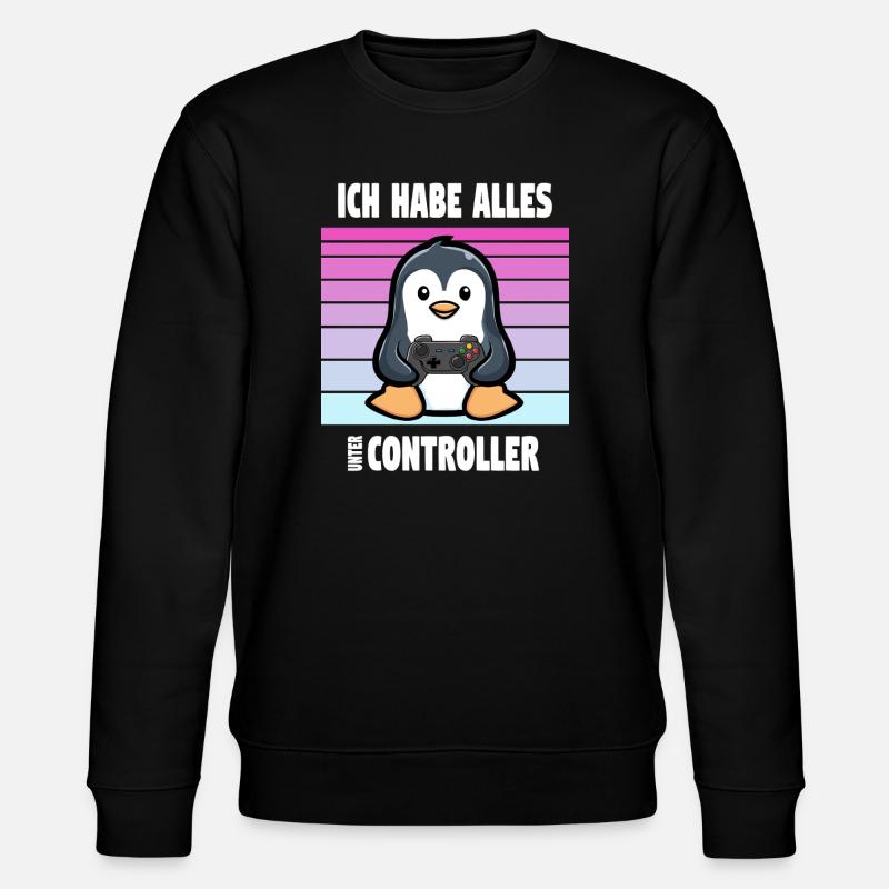 controller pinguin gaming - Stanley/Stella Unisex Bio-Sweatshirt CHANGER  - Schwarz