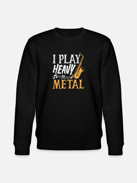 I Play Heavy Metal Saxophone Saxophonist - Stanley/Stella CHANGER Unisex Organic Sweatshirt - black