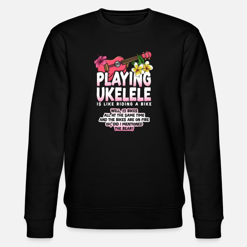 Hawaiian Ukulele Uke Playing - Stanley/Stella Unisex Bio-Sweatshirt CHANGER  - Schwarz