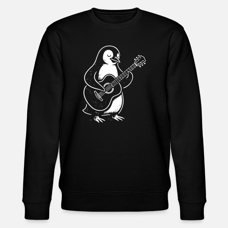 Penguin Guitar Serenade - Stanley/Stella Unisex Bio-Sweatshirt CHANGER  - Schwarz