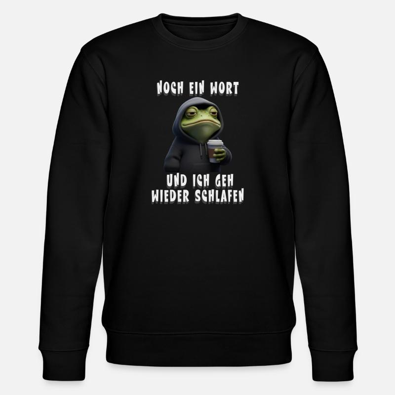 Grumpy Frosch mit Kaffee Cartoon - Sweat bio CHANGER Stanley/Stella Unisexe - noir