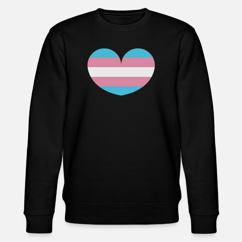Drapeau trans heart - Sweat bio CHANGER Stanley/Stella Unisexe - noir