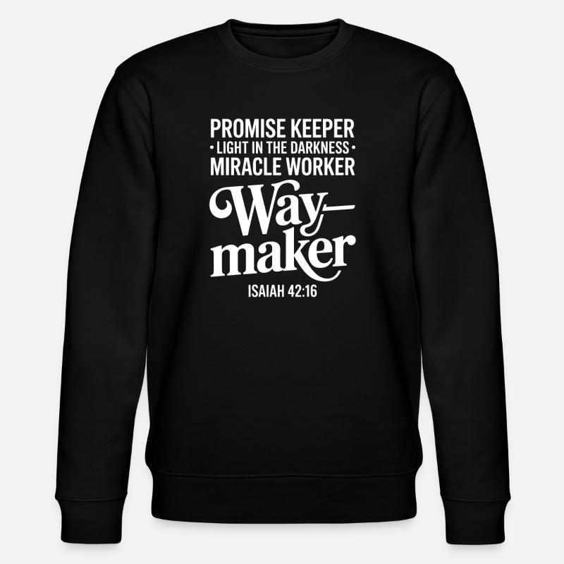 Waymaker Versprechensverse - Stanley/Stella Unisex Bio-Sweatshirt CHANGER  - Schwarz