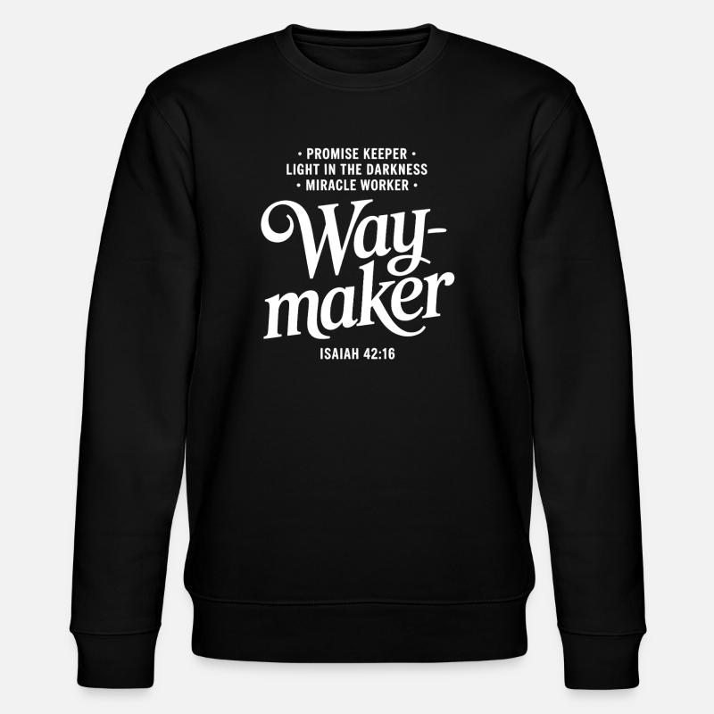 Waymaker Glaubenszitat-Design - Stanley/Stella Unisex Bio-Sweatshirt CHANGER  - Schwarz