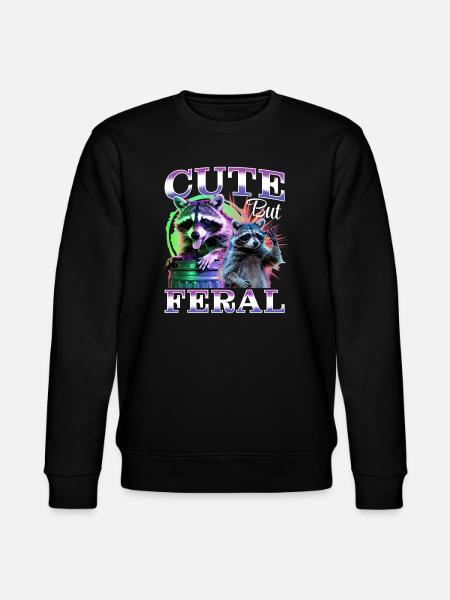 Funny Raccoon - Stanley/Stella CHANGER Unisex Organic Sweatshirt - black