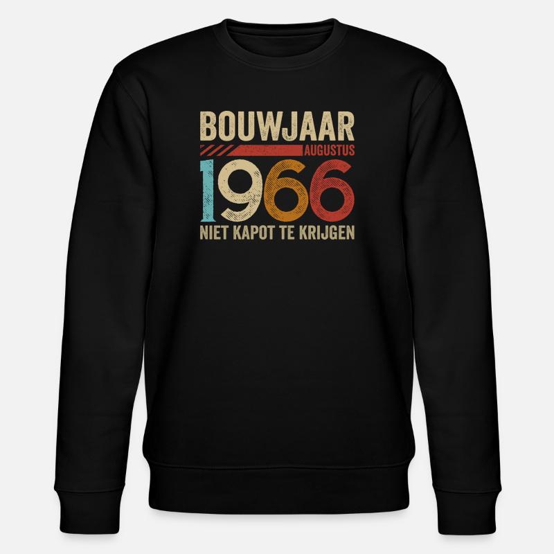 Baujahr August 1966 unzerstörbar - Stanley/Stella Unisex Bio-Sweatshirt CHANGER  - Schwarz