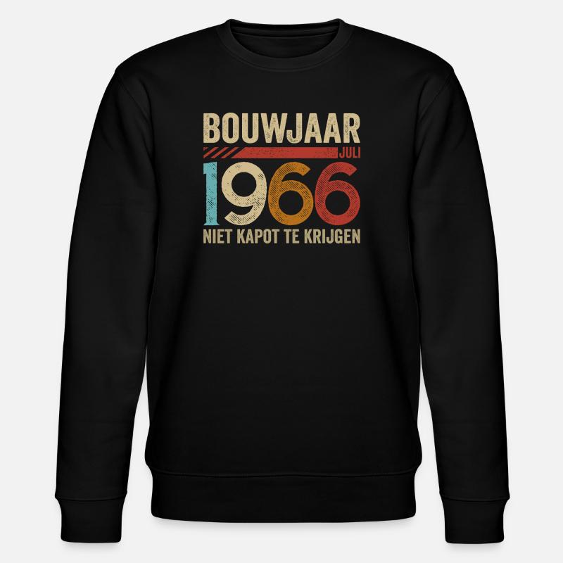 Baujahr Juli 1966 unzerstörbar - Stanley/Stella Unisex Bio-Sweatshirt CHANGER  - Schwarz