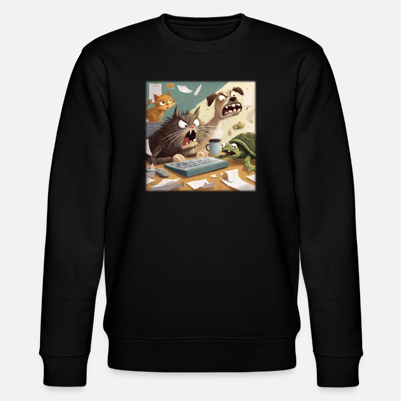 Tierisches Bürochaos - Stanley/Stella Unisex Bio-Sweatshirt CHANGER - Schwarz