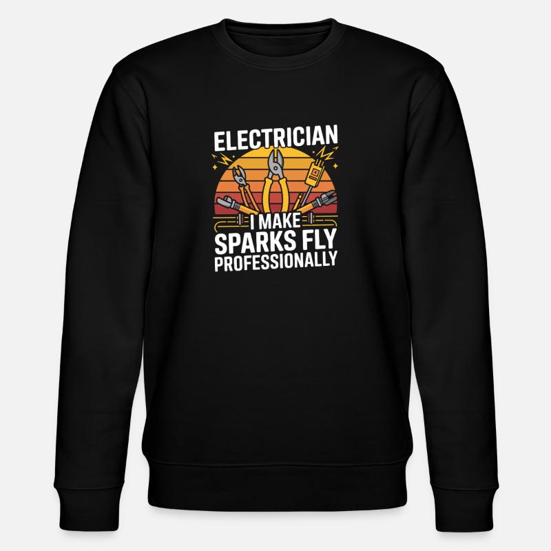 Electrician I Make Sparks Fly Professionally - Stanley/Stella Unisex Bio-Sweatshirt CHANGER  - Schwarz