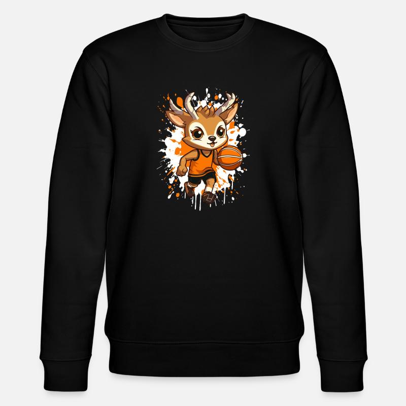Basketball hirsch im Sprint - Stanley/Stella Unisex Bio-Sweatshirt CHANGER  - Schwarz