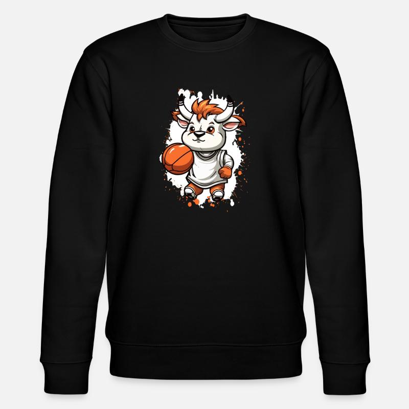 Basketball Bull Comic - Stanley/Stella CHANGER Unisex Organic Sweatshirt - black