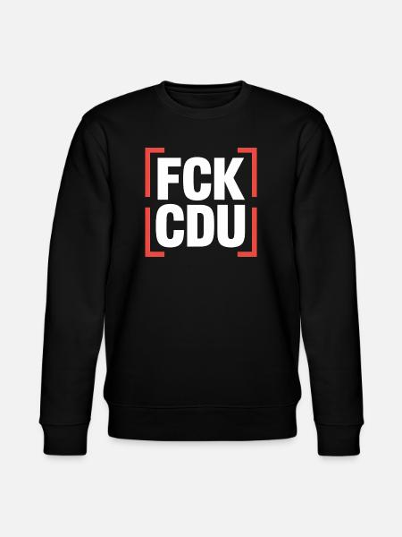 FCK CDU - Anti CDU/CSU Logo - Stanley/Stella CHANGER Unisex Organic Sweatshirt - black