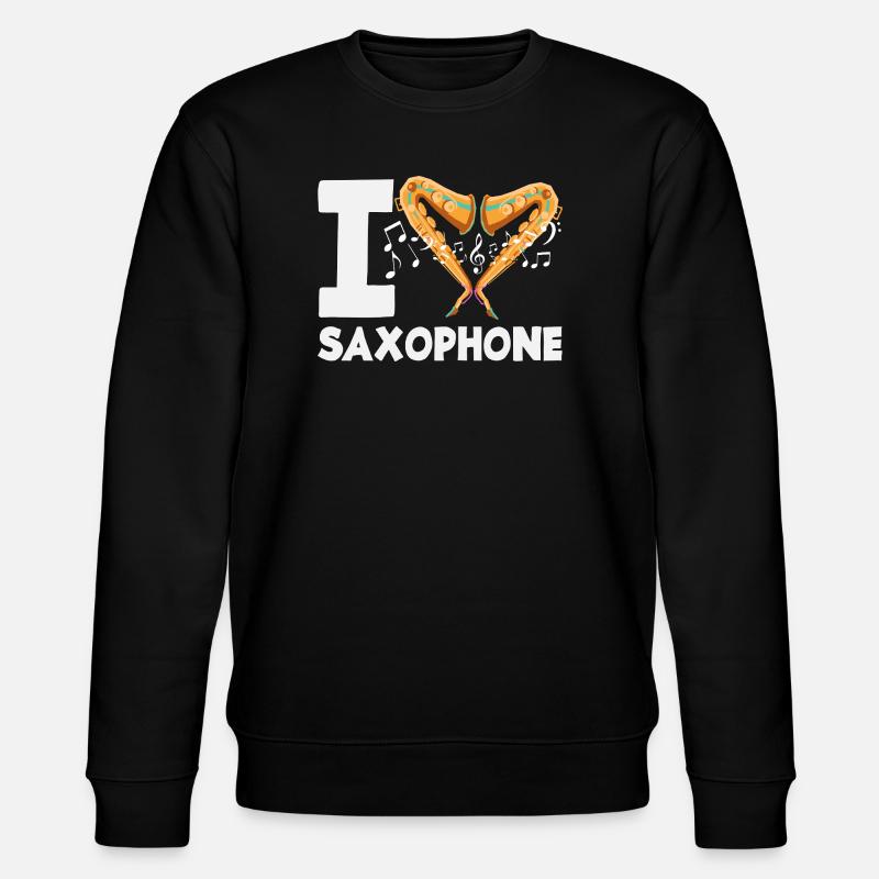 Ich Liebe Saxophon Saxophonist - Stanley/Stella Unisex Bio-Sweatshirt CHANGER  - Schwarz