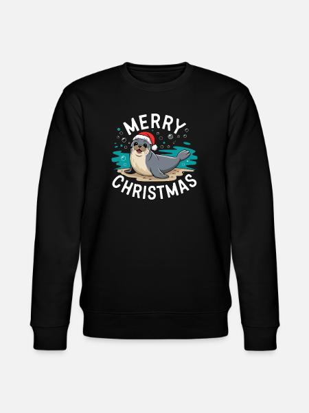 Joyeux Noël Mignon Phoque de Noël - Sweat bio CHANGER Stanley/Stella Unisexe - noir