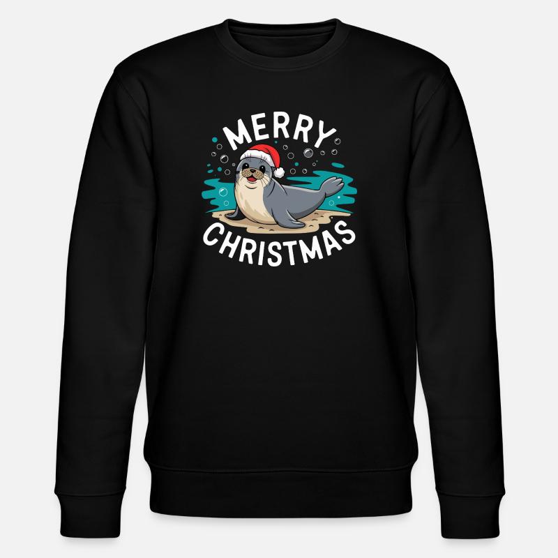 Joyeux Noël Mignon Phoque de Noël - Sweat bio CHANGER Stanley/Stella Unisexe - noir