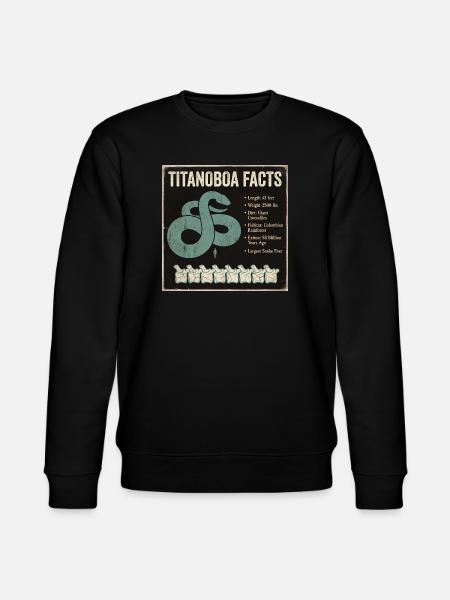 Titanoboa Facts Largest Snake of Prehistoric Times - Stanley/Stella CHANGER Unisex Organic Sweatshirt - black