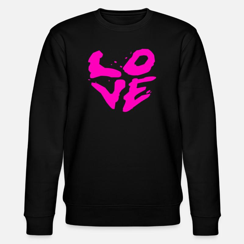 Pink Graffiti Love Heart Art - Stanley/Stella Unisex Bio-Sweatshirt CHANGER  - Schwarz