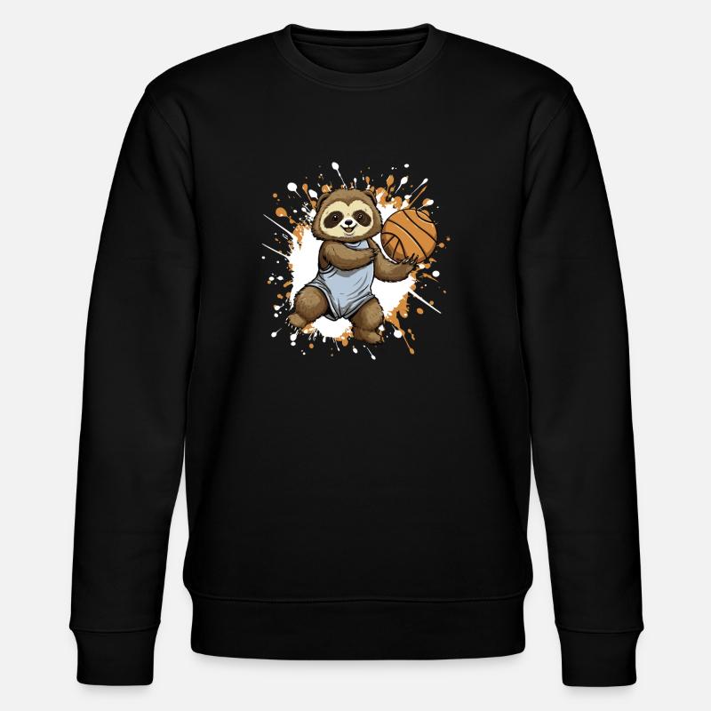 Faultier Basketball Splash - Stanley/Stella Unisex Bio-Sweatshirt CHANGER  - Schwarz