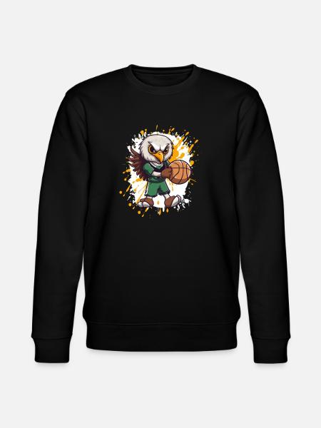 Basketball-Eule im Grünen Trikot - Stanley/Stella Unisex Bio-Sweatshirt CHANGER  - Schwarz