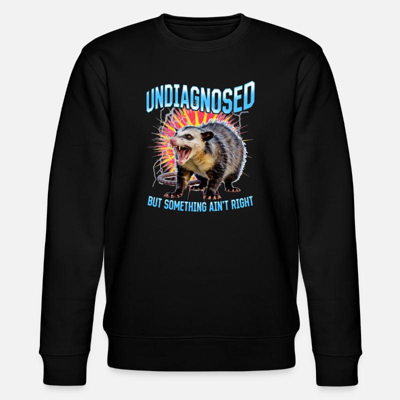 Funny Opossum - Stanley/Stella Unisex Bio-Sweatshirt CHANGER  - Schwarz