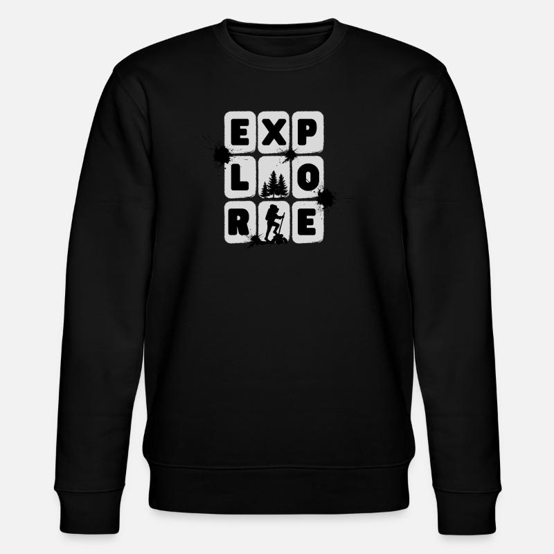 EXPLORE – Minimal Design - Stanley/Stella Unisex Bio-Sweatshirt CHANGER  - Schwarz