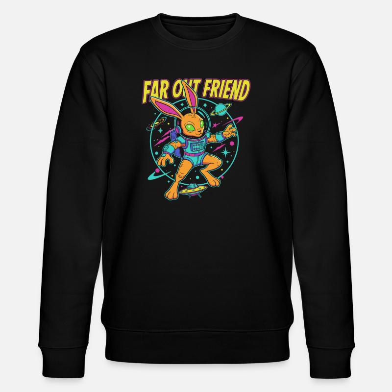 Far Out Bunny Weltraum - Stanley/Stella Unisex Bio-Sweatshirt CHANGER  - Schwarz