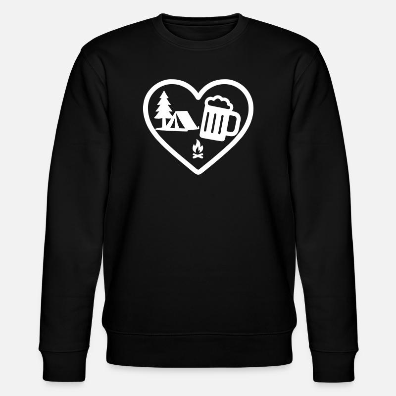 Heart Camping Bier - Stanley/Stella Unisex Bio-Sweatshirt CHANGER  - Schwarz