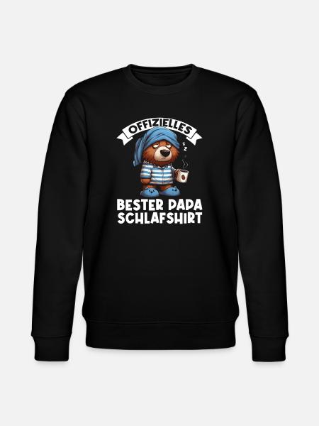 Official Best Dad Sleep Shirt Bear - Stanley/Stella CHANGER Unisex Organic Sweatshirt - black