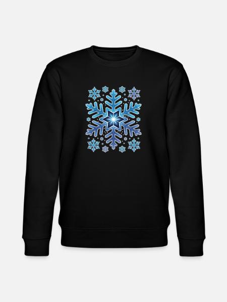 Large Elegant Snowflake Winter - Stanley/Stella CHANGER Unisex Organic Sweatshirt - black