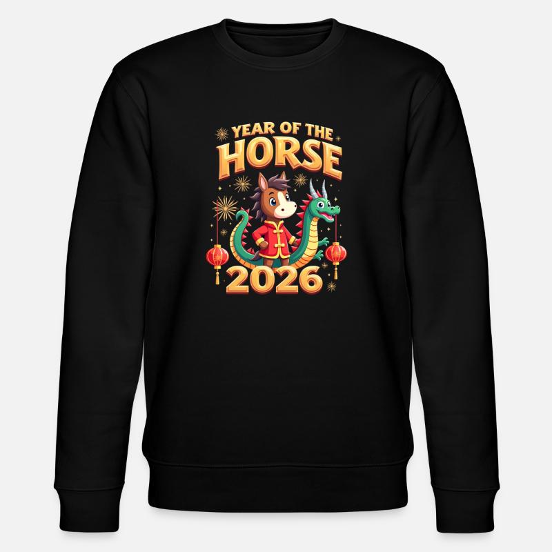 Nouvel An chinois du cheval 2026 - Sweat bio CHANGER Stanley/Stella Unisexe - noir